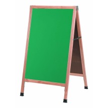 Aarco Products A-1G Solid Oak Wood A-Frame Sidewalk Green Composition Chalkboard- 24&quot;W x 42&quot;H