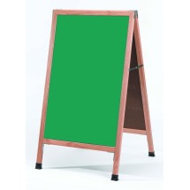 Aarco Products A-1SG Solid Oak Wood A-Frame Sidewalk Green Porcelain Chalkboard- 24&quot;W x 42&quot;H