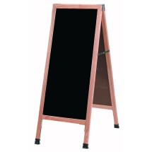 Aarco Products A-3B Solid Oak A-Frame Black Composition Sidewalk Chalkboard- 18&quot;W x 42&quot;H