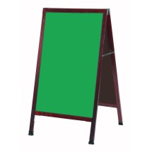 Aarco Products MA-1G Solid Oak Green Composition A-Frame Sidewalk Chalkboard, Cherry Finish, 24&quot;W x 42&quot;H