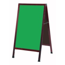 Aarco Products MA-1SG Solid Oak Green Composition A-Frame Sidewalk Chalkboard, Cherry Finish, 24&quot;W x 42&quot;H