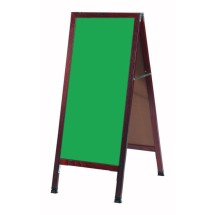 Aarco Products MA-311SG Solid Oak Green Porcelain A-Frame Sidewalk Chalkboard, Cherry Finish, 18&quot;W x 42&quot;H