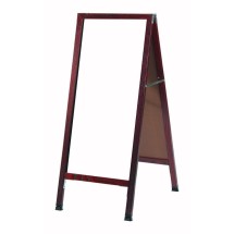 Aarco Products MA-311SW Solid Oak White Porcelain A-Frame Sidewalk Chalkboard, Cherry Finish, 18&quot;W x 42&quot;H