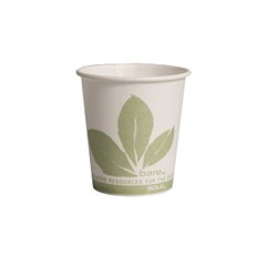 Dart Eco-Forward Treated Paper Water Cups, 3 oz, Bare Design, White/Gree, n5000/Carton