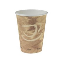 Dart Mistique Polycoated Hot Paper Cup, 12 oz., Printed, Brown, 1000/Carton