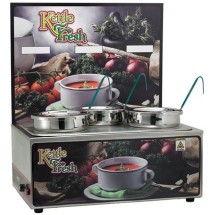 Winco ESM-34KF Soup Merchandiser"Kettle Fresh" with Three 4 Qt. insets, with Menu Board