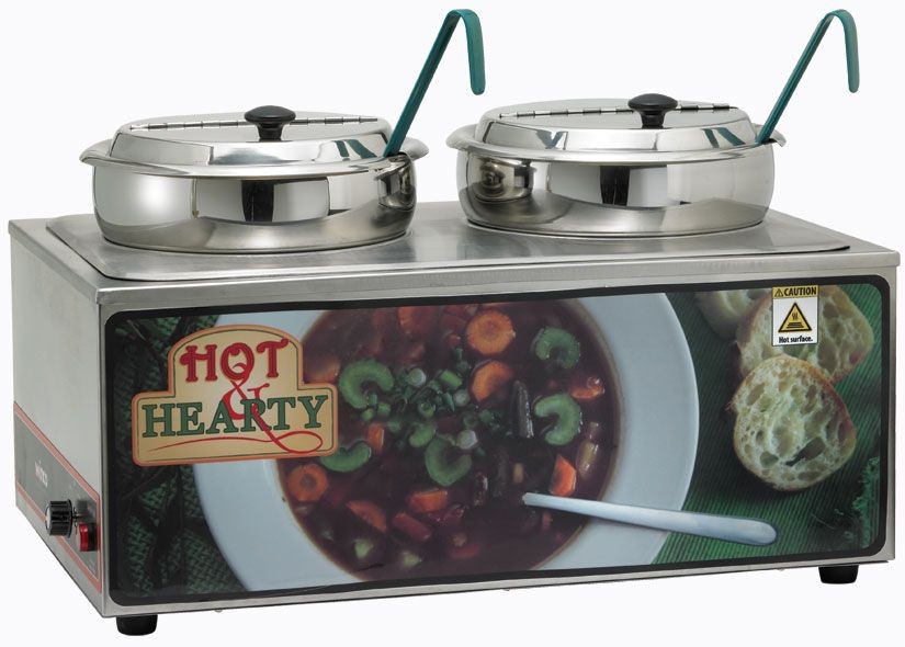 Winco ESM-27HNB Soup Merchandiser"Hot Hearty" with Two 7 Qt.Insets without Menu Board