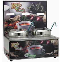 Winco ESM-27KF Soup Merchandiser "Kettle Fresh" with Two 7 Qt. insets with Menu Board