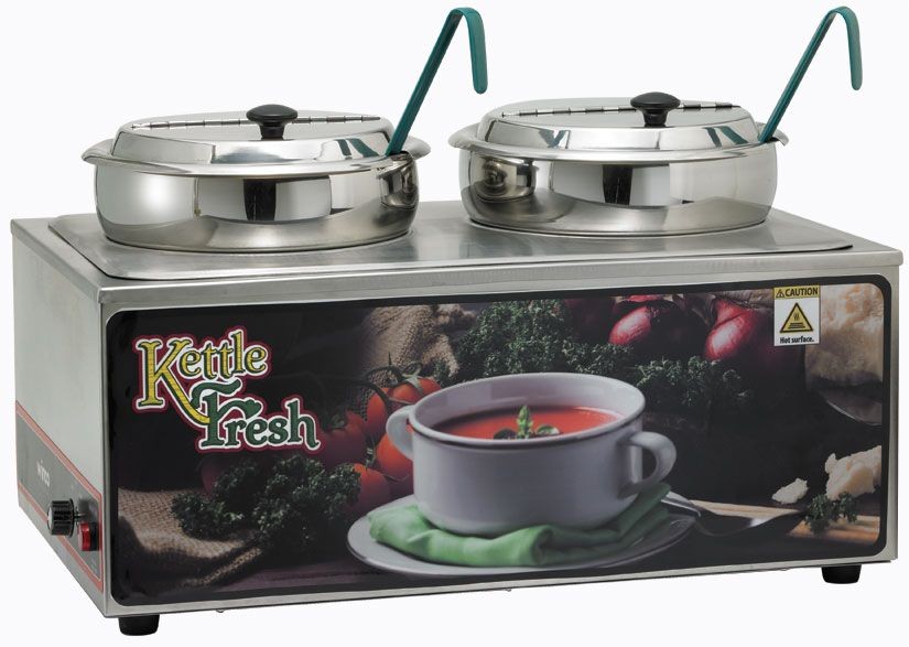 Winco ESM-27KNB Soup Merchandiser"Kettle Fresh" with Two 7 Qt. insets without Menu Board