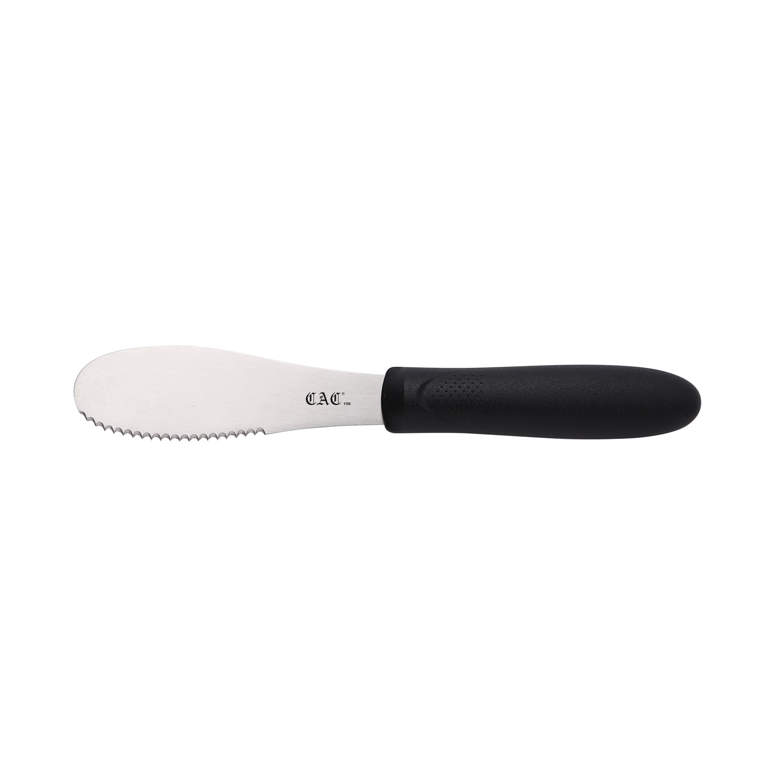 CAC China SPSP-4BK Black Serrated Spreader with Plastic Handle 3-7/8"