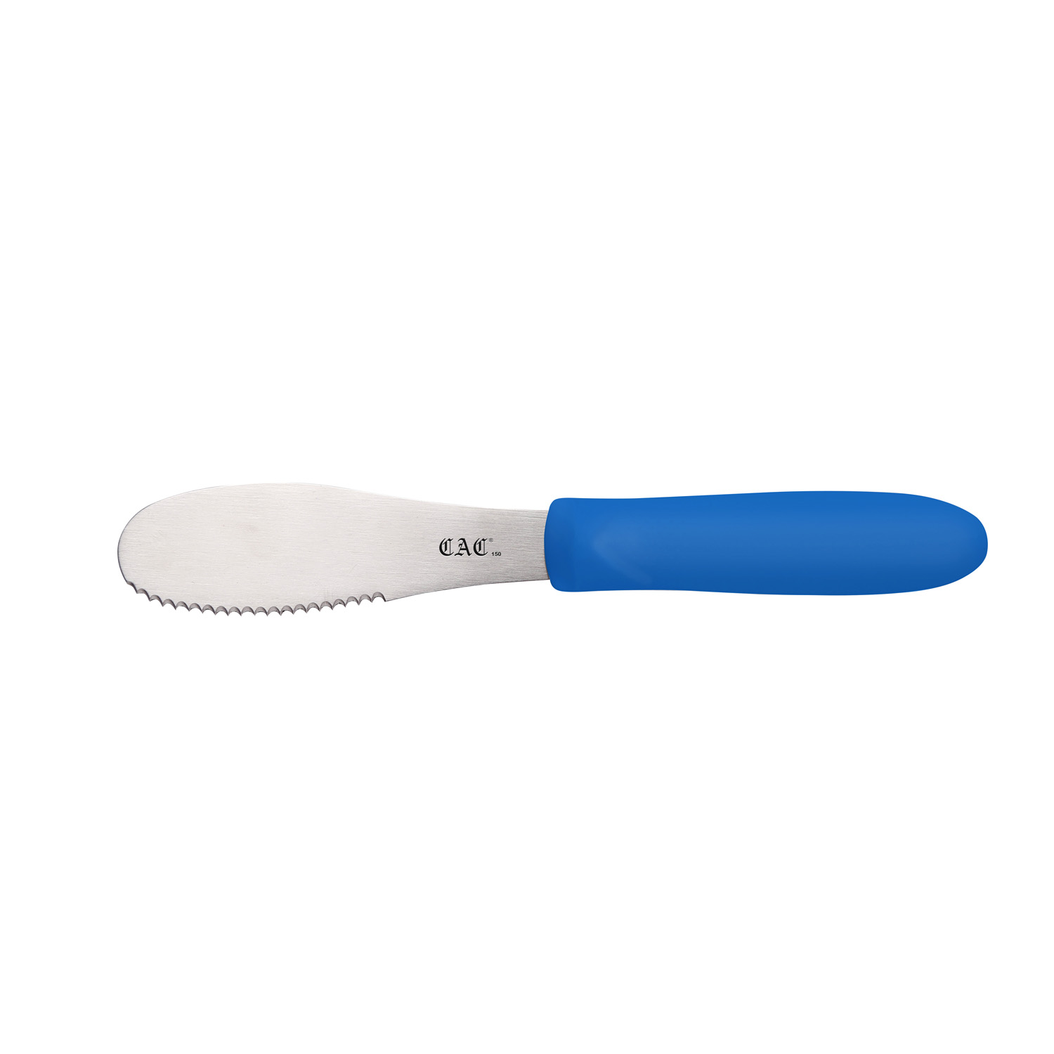 CAC China SPSP-4BL Blue Serrated Spreader with Plastic Handle 3-7/8"
