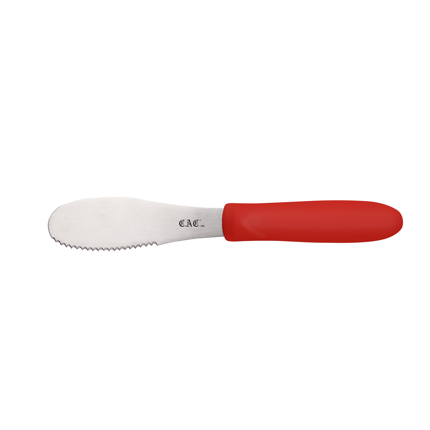 CAC China SPSP-4RD Red Serrated Spreader with Plastic Handle 3-7/8"