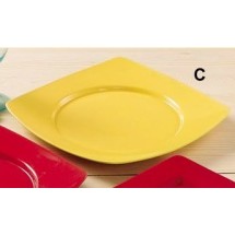 CAC China R-SQ21-Y Clinton Round in Square Plate Yellow, 11 7/8&quot;