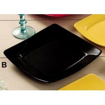 CAC China R-S8Q-BLK Clinton Black Square in Square Plate 8 7/8&quot;