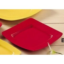 CAC China R-S6Q-R Clinton Red Square in Square Plate 6 7/8&quot;