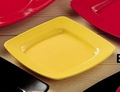 CAC China R-S6Q-Y Clinton Yellow Square in Square Plate 6 7/8"