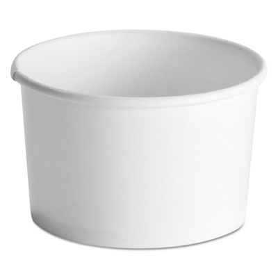 Squat Paper Food Container, White, 8-10oz, 1000/Carton