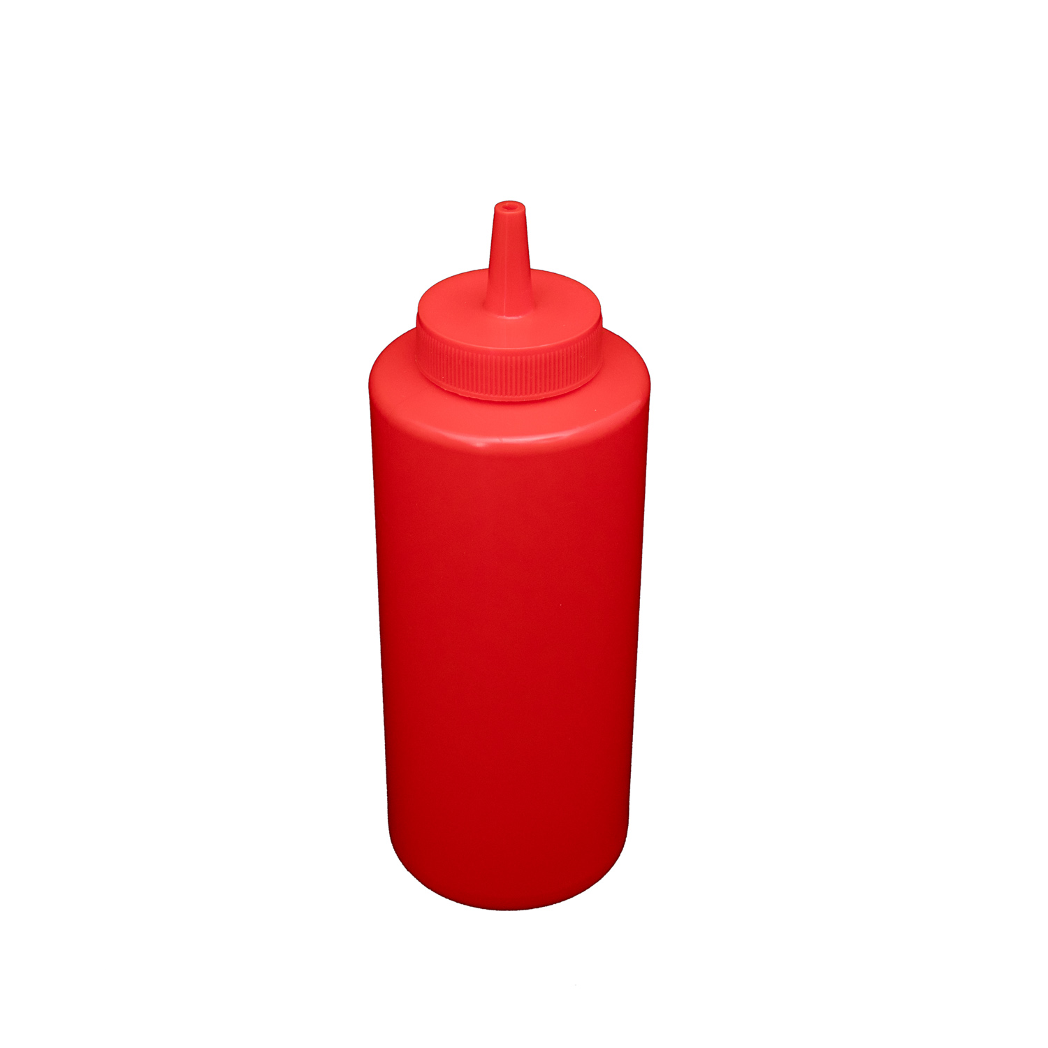 CAC China SQBT-12R Red Plastic Squeeze Bottle 12 oz.