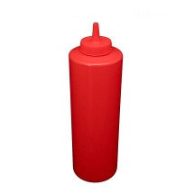CAC China SQBT-24R Red Plastic Squeeze Bottle 24 oz.