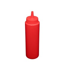 CAC China SQBT-8R Red Plastic Squeeze Bottle 8 oz.