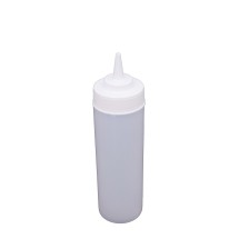 CAC China SQBT-W-12C Clear Wide-Mouth Plastic Squeeze Bottle 12 oz.