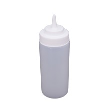 CAC China SQBT-W-16C Clear Wide-Mouth Plastic Squeeze Bottle 16 oz.