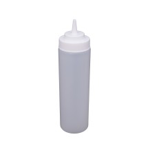 CAC China SQBT-W-24C Clear Wide-Mouth Plastic Squeeze Bottle 24 oz.