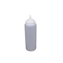 CAC China SQBT-W-32C Clear Wide-Mouth Plastic Squeeze Bottle 32 oz.