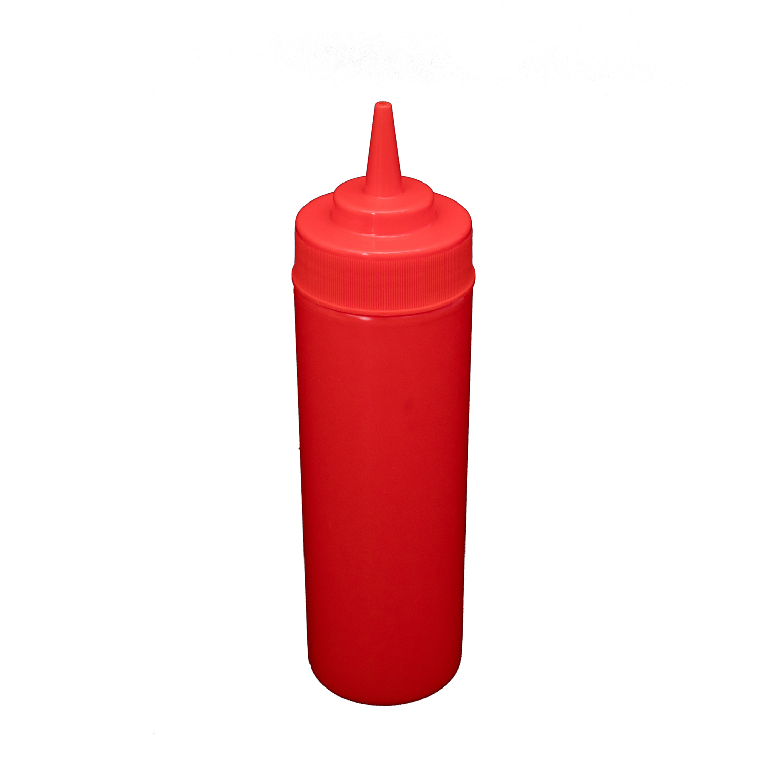 CAC China SQBT-W-12R Red Wide-Mouth Plastic Squeeze Bottle 12 oz.