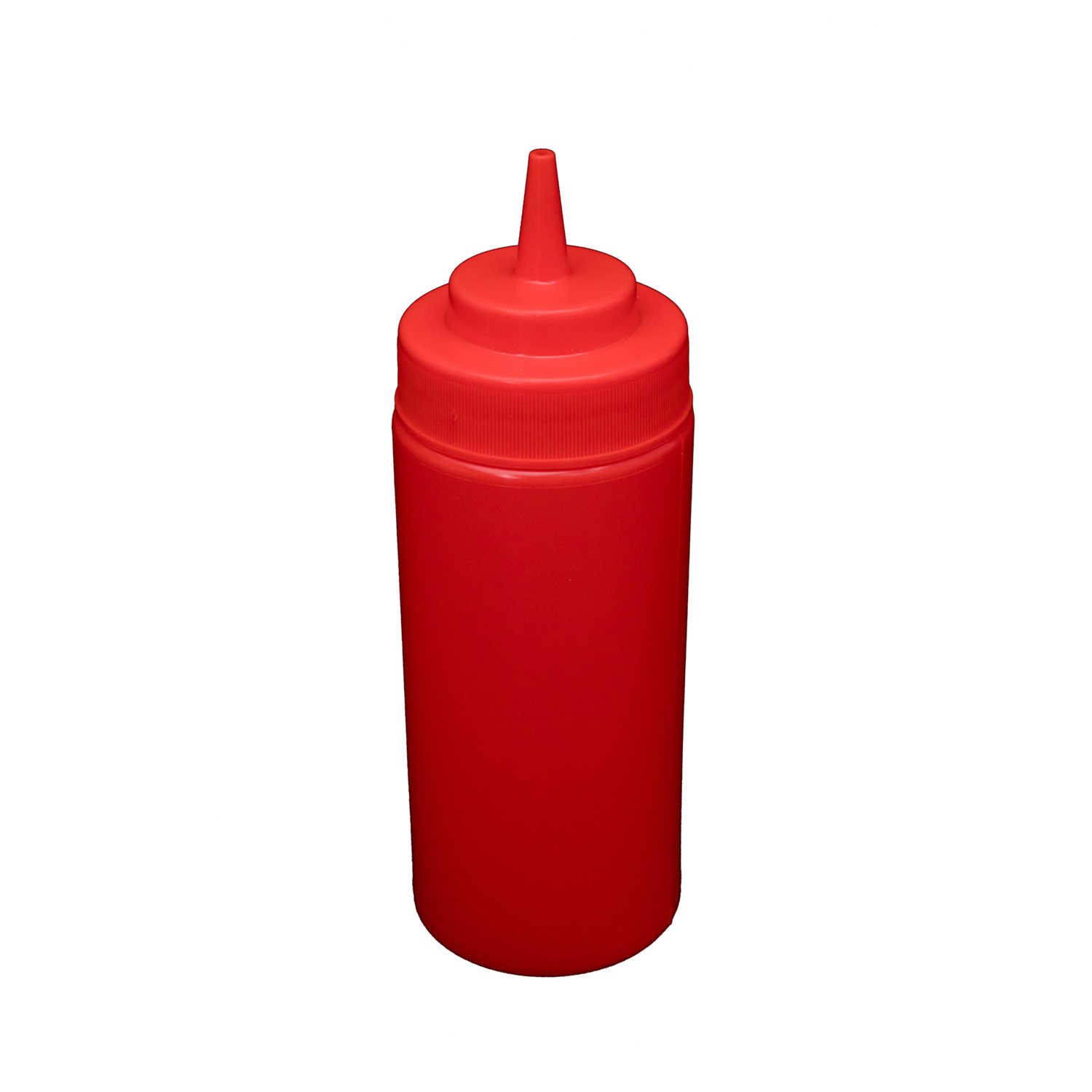 CAC China SQBT-W-16R Red Wide-Mouth Plastic Squeeze Bottle 16 oz.