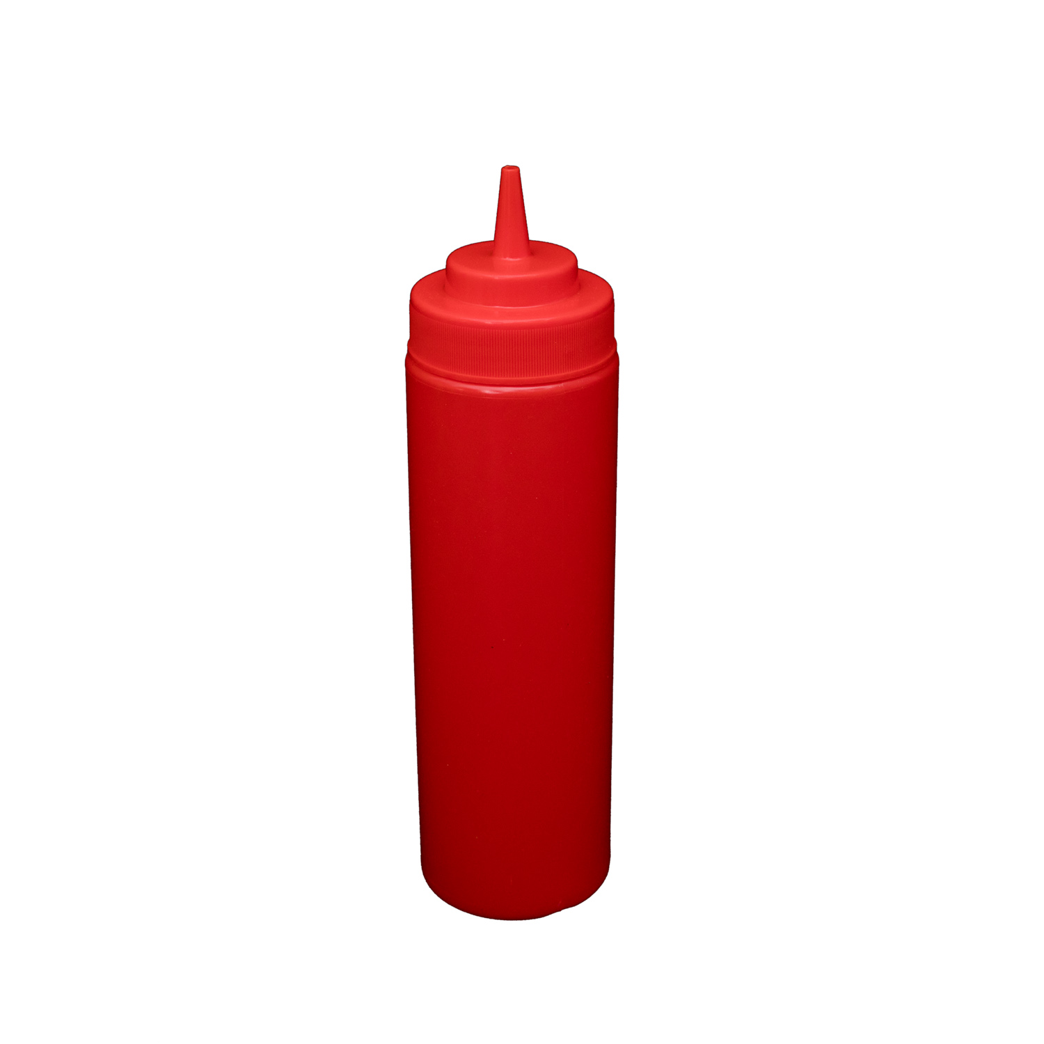 CAC China SQBT-W-24R Red Wide-Mouth Plastic Squeeze Bottle 24 oz.