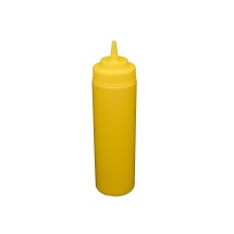 CAC China SQBT-W-24Y Yellow Wide-Mouth Plastic Squeeze Bottle 24 oz.