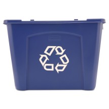 Stacking Recycle Bin, Rectangular, 14 Gallon, Blue