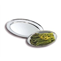 TableCraft CTX2016 Stainless Rolled Edge Oval Serving Platter, 19-11/16&quot; x 16-1/2&quot;