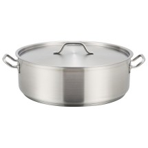 Winco SSLB-15 Stainless Steel 15 Qt. Brazier with Lid