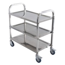 Winco SUC-30 Stainless Steel 3-Tier Utility Cart 27-3/5&quot; x 15-9/10&quot; x 33-1/2&quot;