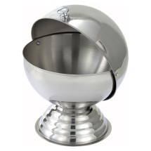 Winco SBR-30 Stainless Steel Sugar Bowl with Roll Top Lid 20 oz.