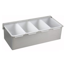 Winco CDP-4 Stainless Steel 4-Compartment Condiment Caddy