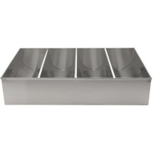 Winco SCB-4 Stainless Steel 4-Compartment Cutlery Bin