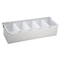 Winco CDP-5 Stainless Steel 5-Compartment Condiment Caddy