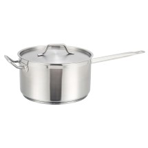 Winco SSSP-7 Premium Induction Stainless Steel 7-1/2 Qt. Sauce Pan with Cover