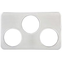 Winco ADP-666 Stainless Steel Adapter Plate with Three 6-3/8&quot; Holes