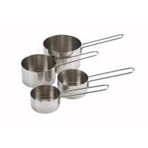 Winco MCP-4P 4-Piece Stainless Steel Measuring Cup Set