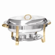 Thunder Group SLRCF0836GH Gold-Accented 6 Qt. Malibu Collection Oval Chafer