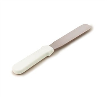TableCraft 4206 Stainless Steel Icing Spatula with White ABS Handle 6"