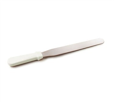 TableCraft 4210 Stainless Steel Icing Spatula with White ABS Handle 10"