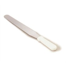 TableCraft 4212 Stainless Steel Icing Spatula with White ABS Handle 12&quot;