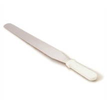 TableCraft 4214 Stainless Steel Icing Spatula with White ABS Handle 14&quot;
