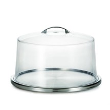 TableCraft H820P Stainless Steel Low Profile Cake Plate 12-3/4&quot; Dia. x 1-1/2&quot;