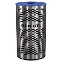 Stainless Steel Recycle Receptacle, 33 gal, Stainless Steel